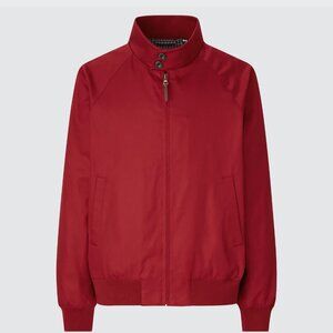 Uniqlo Single Collar Short Blouson Jacket Red Plaid Lined Casual Bomber Size XL